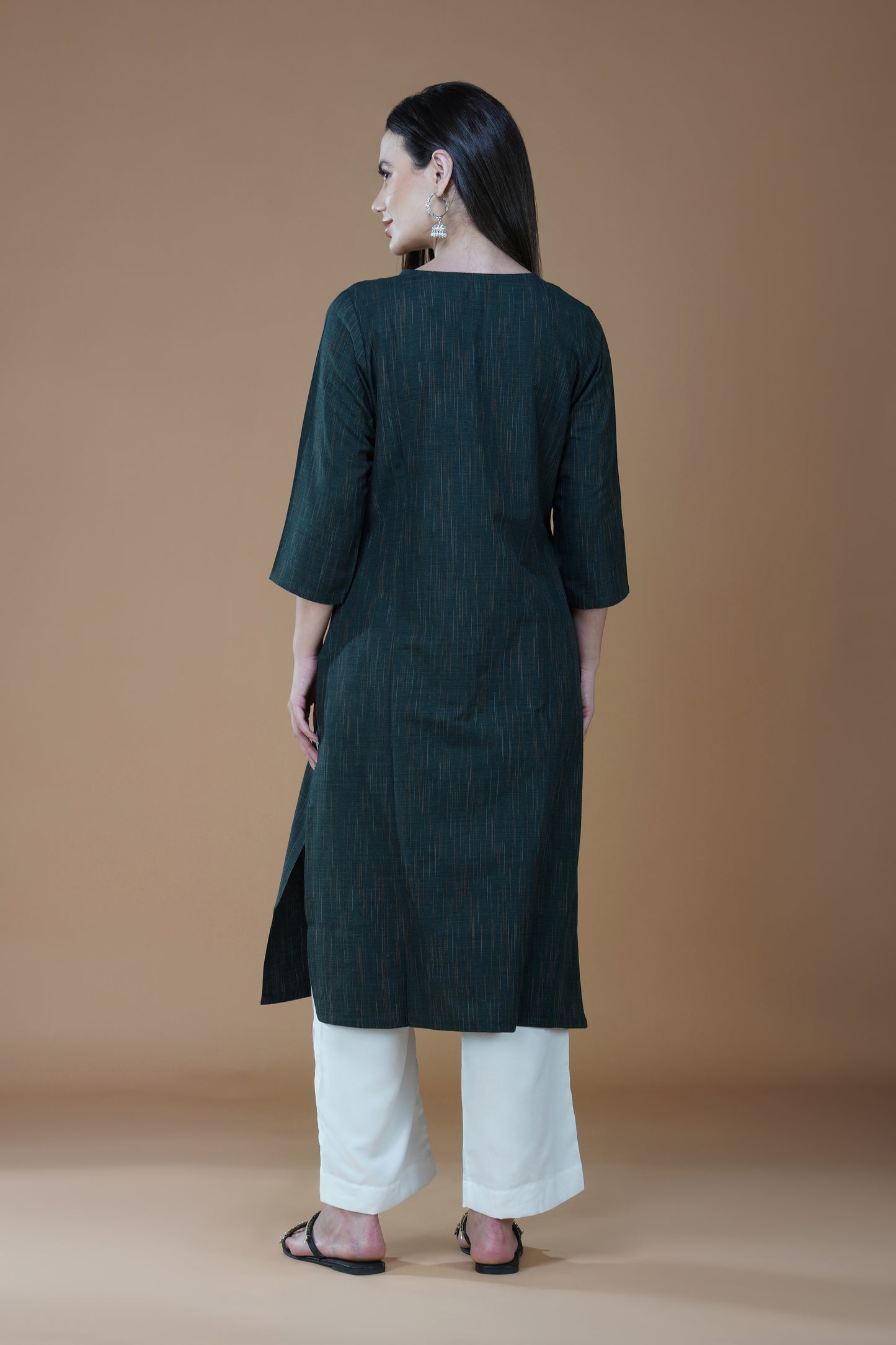 Emerald Charm Khadi Cotton Kurta