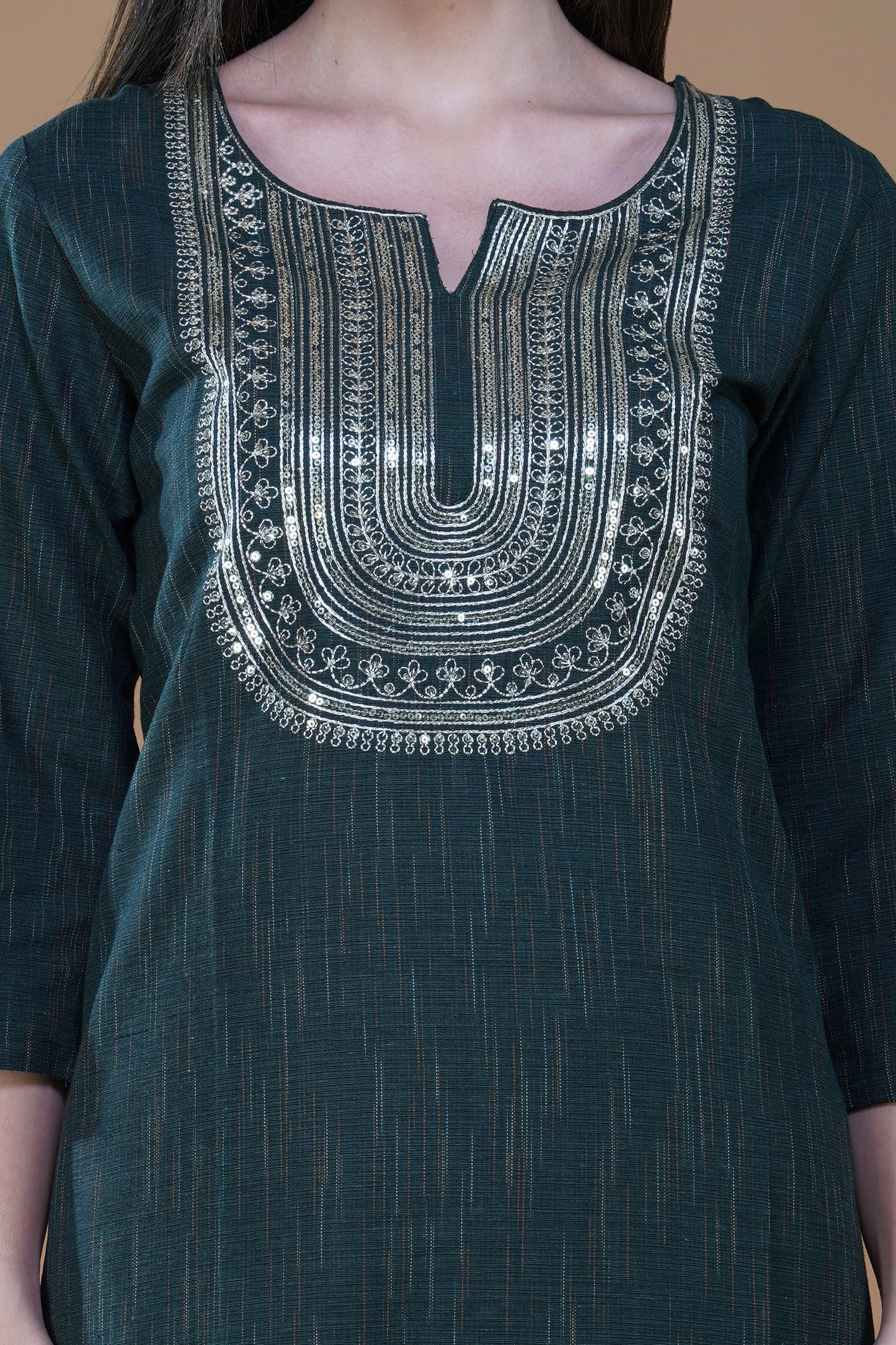 Emerald Charm Khadi Cotton Kurta