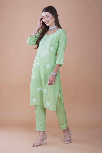 Mint Bliss Chikankari Cotton Kurta