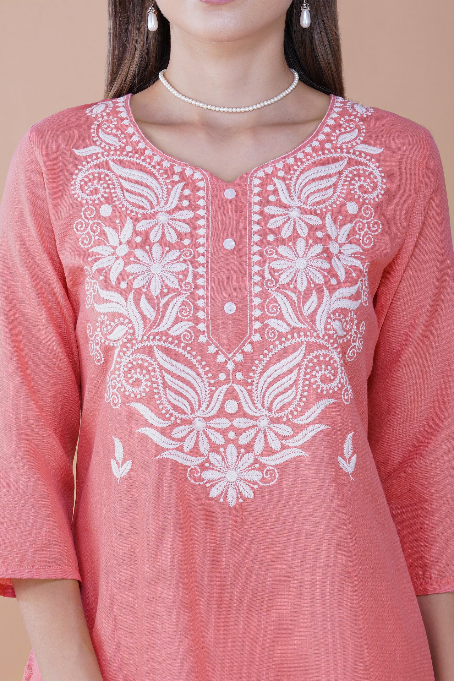 Rosy Radiance Chikankari Kurta