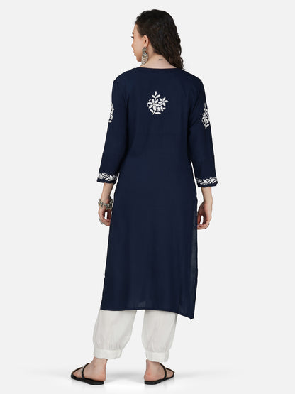 Midnight Charm Lucknowi Chikankari Kurta Set