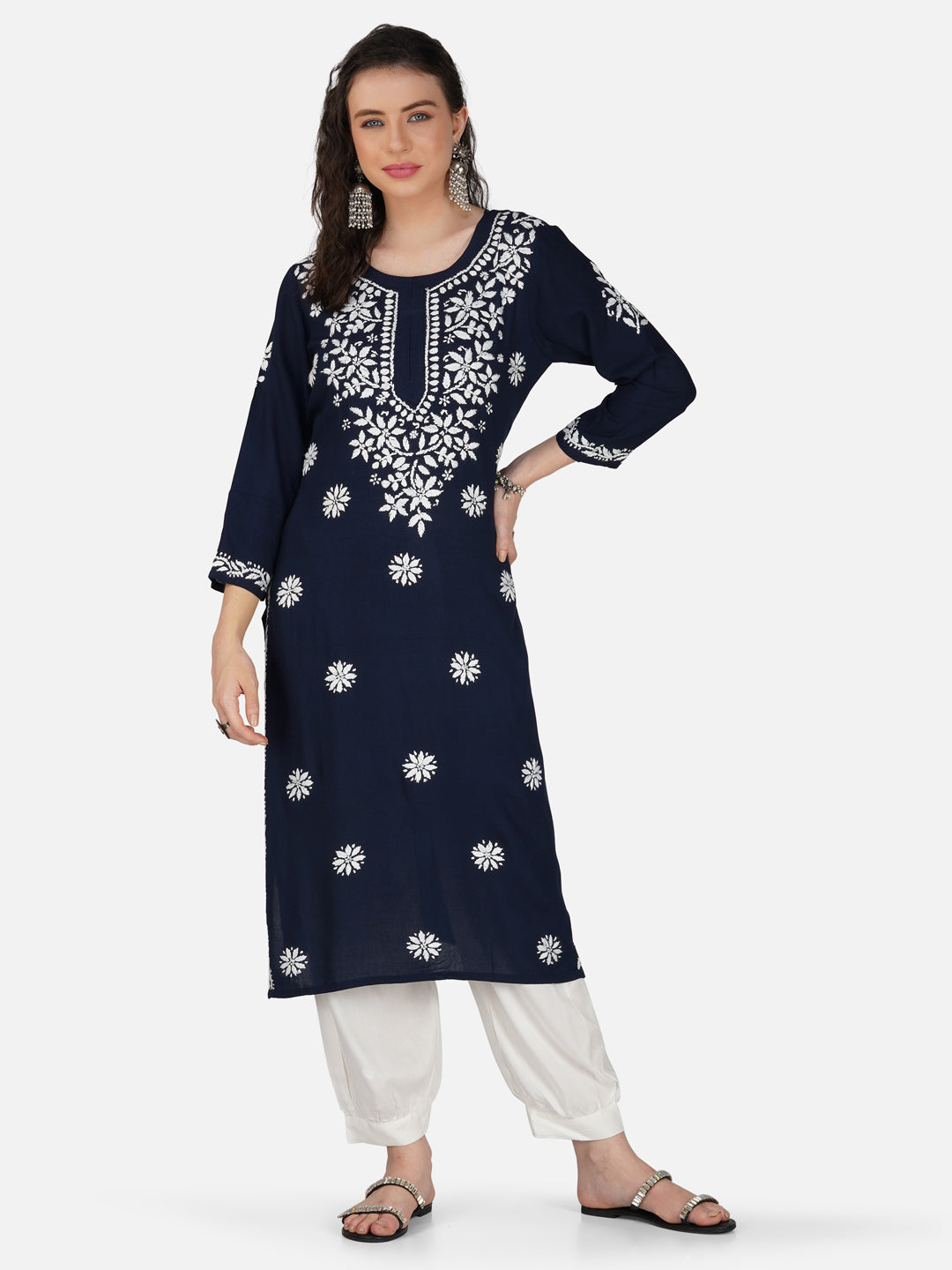 Midnight Charm Lucknowi Hand Chikankari Kurta Set