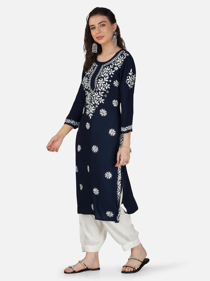 Midnight Charm Lucknowi Chikankari Kurta Set