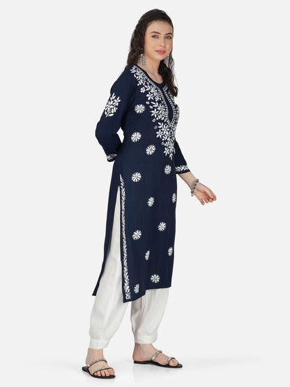 Midnight Charm Lucknowi Chikankari Kurta Set