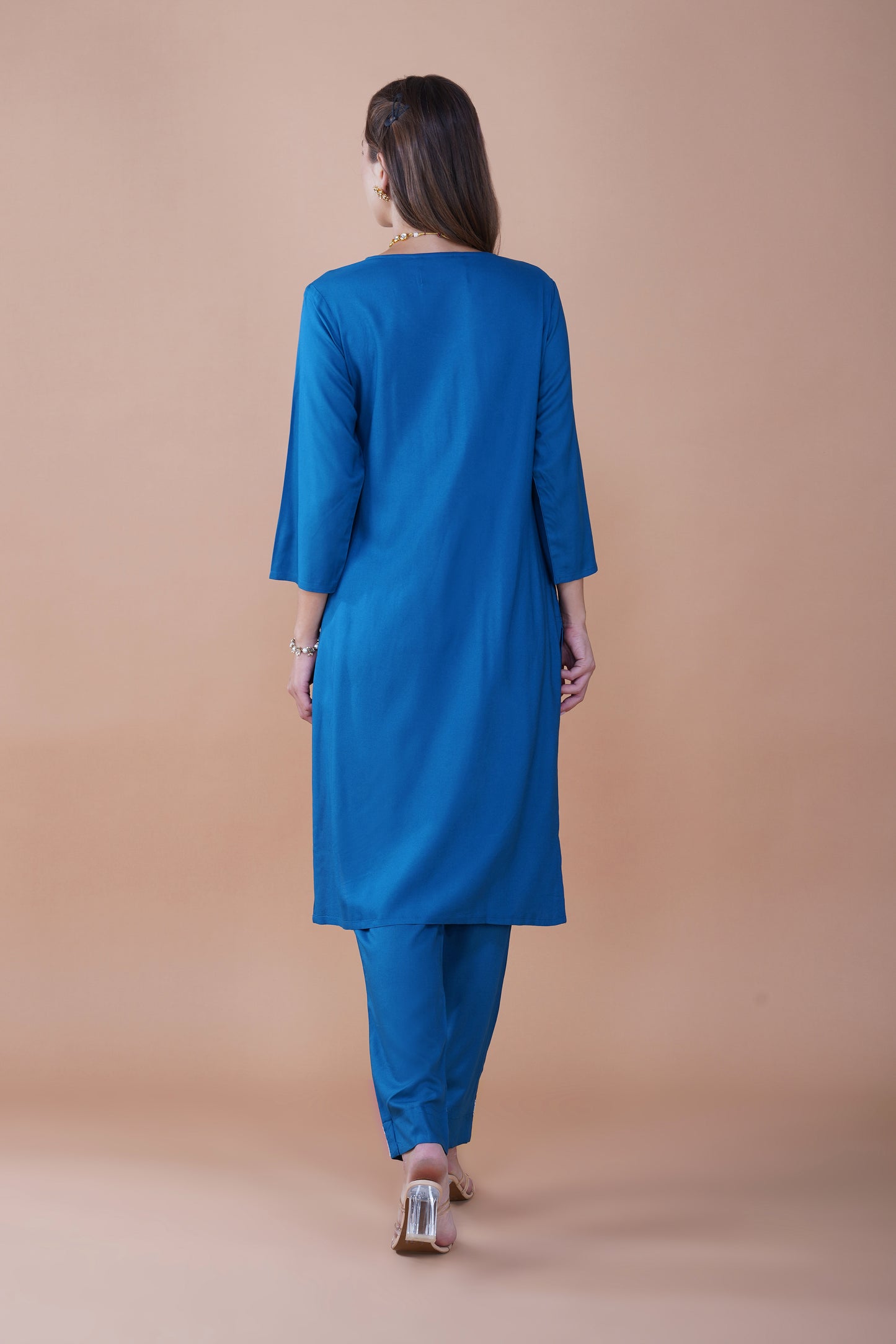 Azure Bloom Chikankari Cotton Kurta