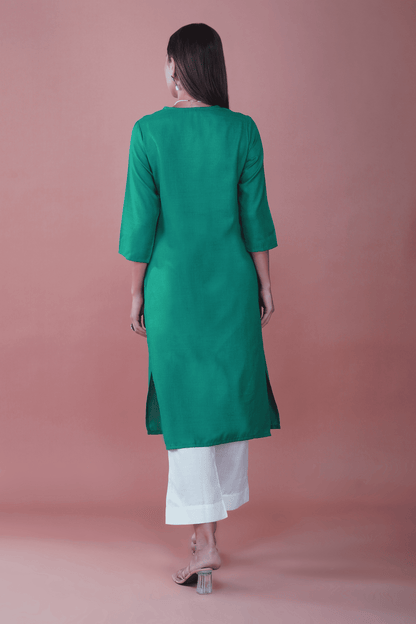 Emerald Grace Chikankari Cotton Kurta