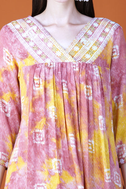 Peach Sunrise Rayon Dobby Kurta and Bottom Set