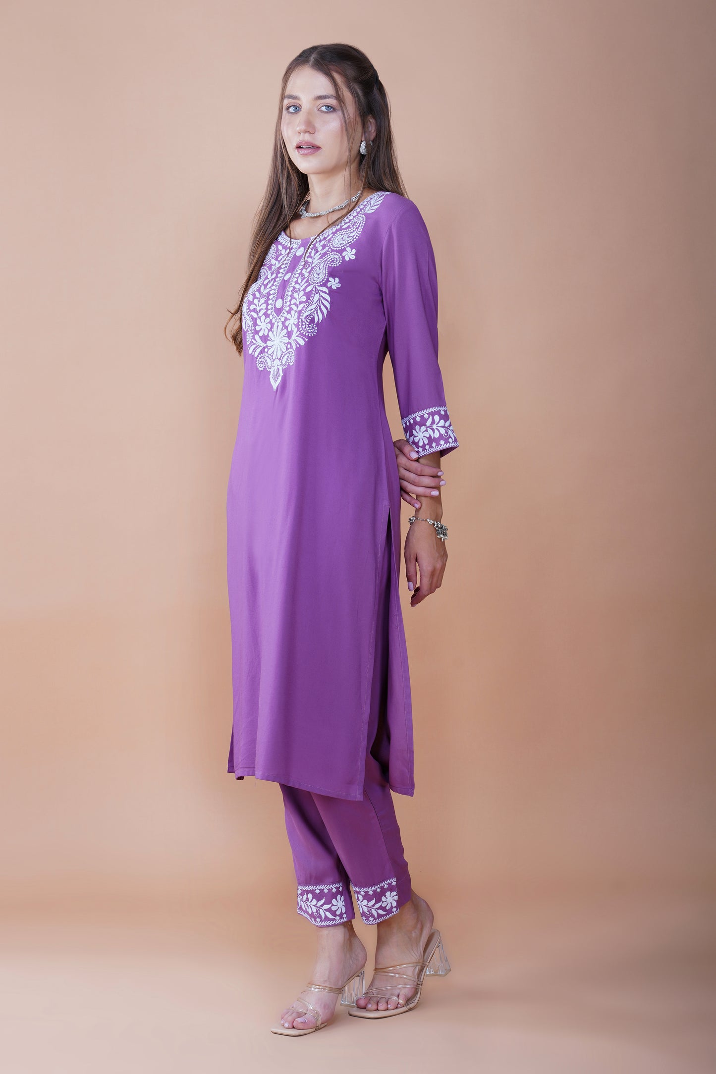 Lavender Bliss Chikankari Cotton Kurta