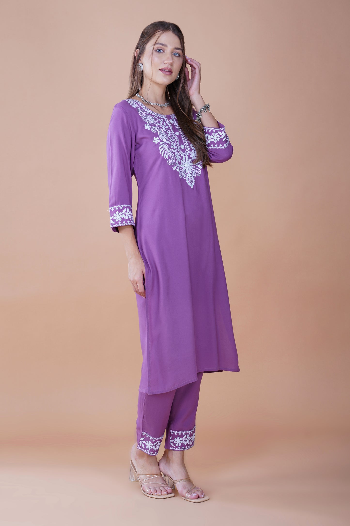 Lavender Bliss Chikankari Cotton Kurta