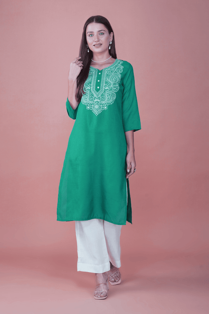 Emerald Grace Chikankari Cotton Kurta