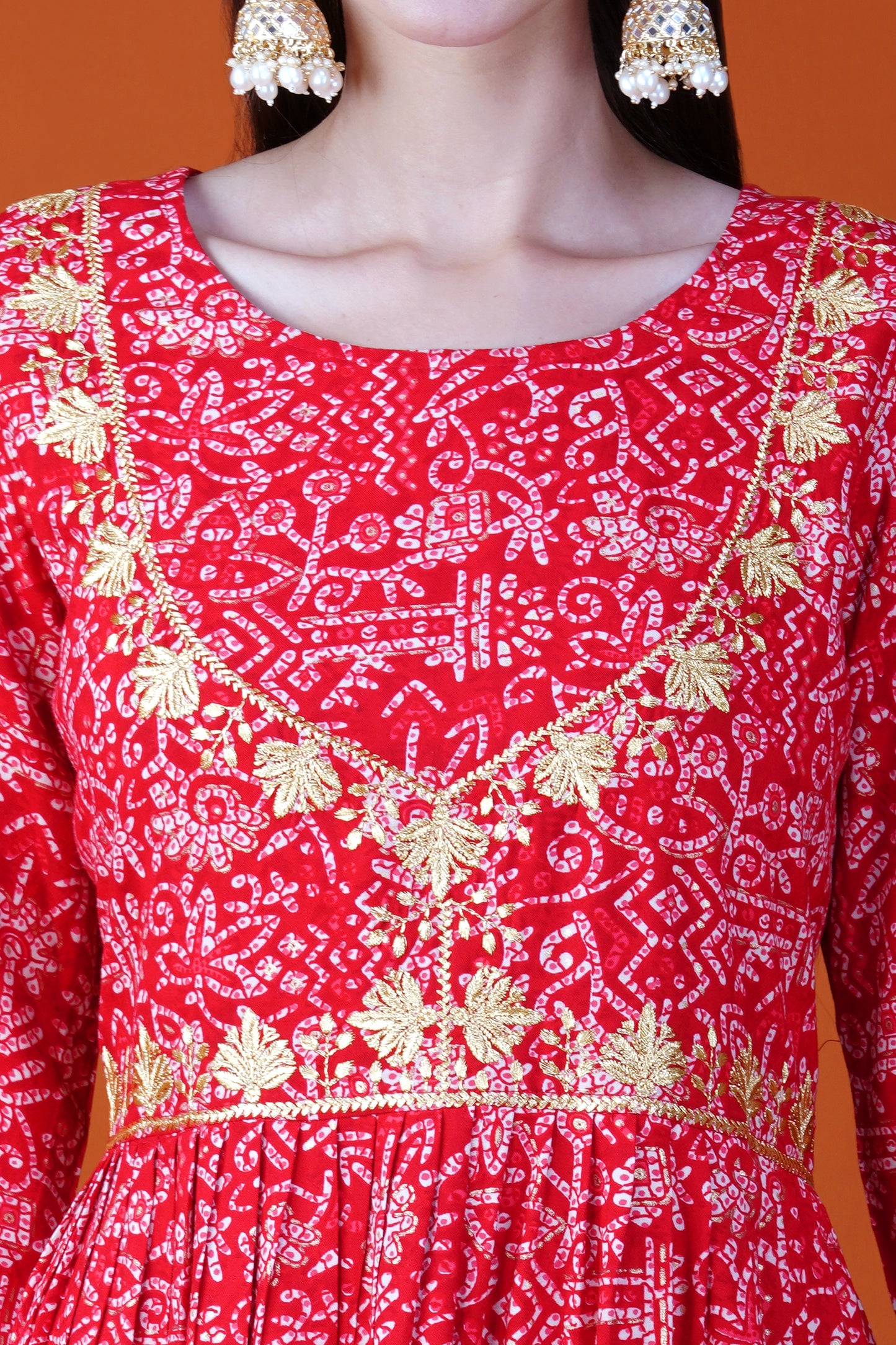 Crimson Glow Rayon Kurta Set